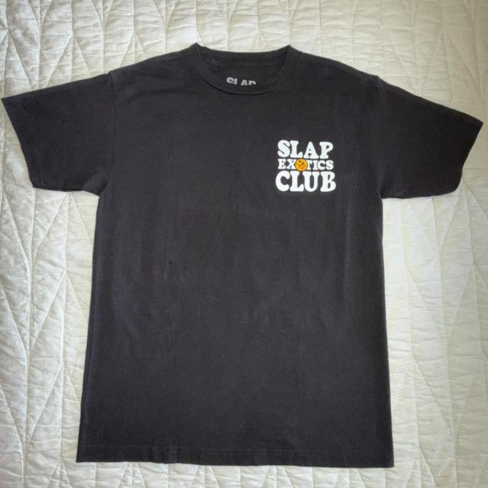 Slap Exotics Club T-Shirt Mens Medium Black Excellent Feel The Vibes Graphic Tee